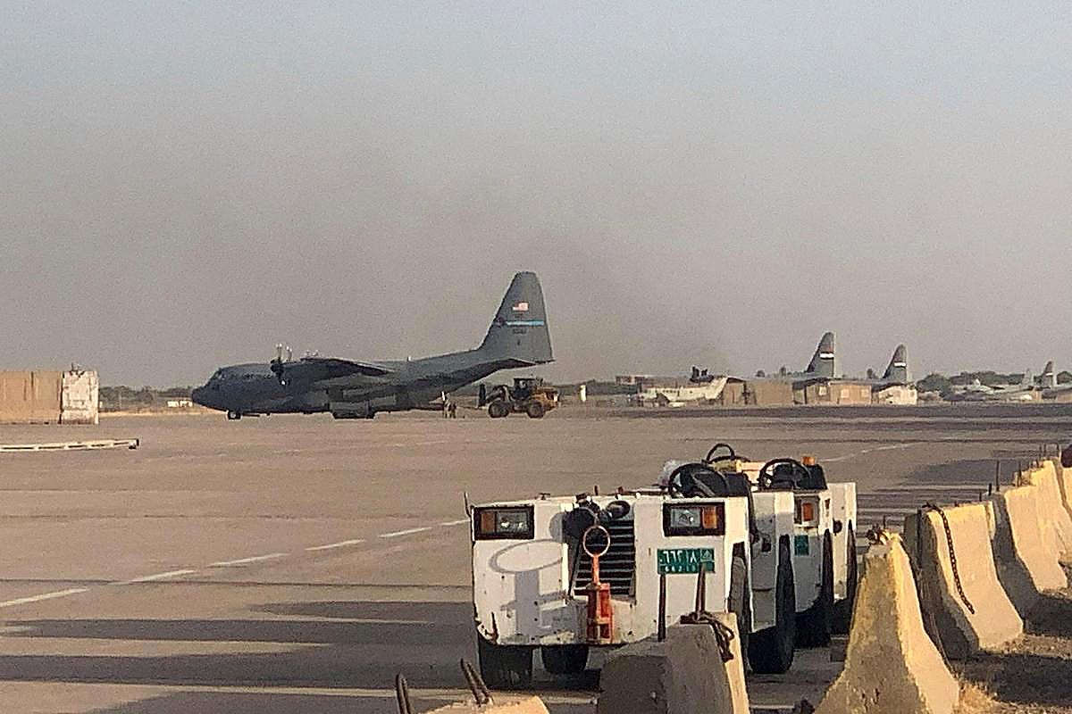 The Pentagon said U.S. troops and equipment had left the last American air base in northern Iraq.