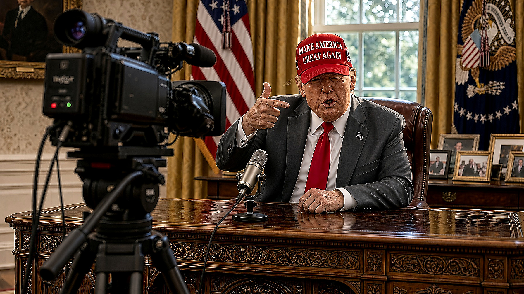 The White House turned on Trump TV at 7 p.m. YouTube, 24/7. The pool sat down.